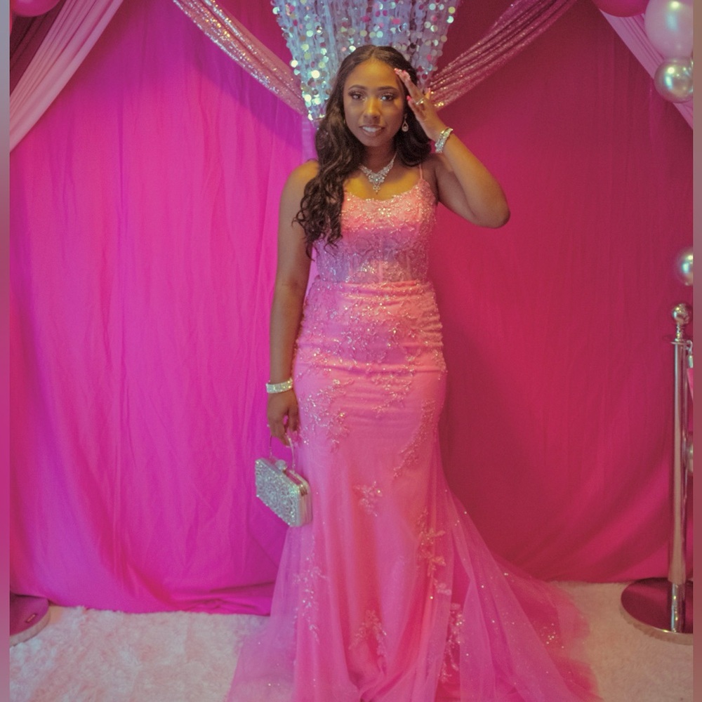 Amarra‎ Sequence Pink Prom Dress